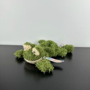 Mary Meyer Rare 2001 Leapins Green Cream Frog Toad 9” Plush Stuffed Animal NWT